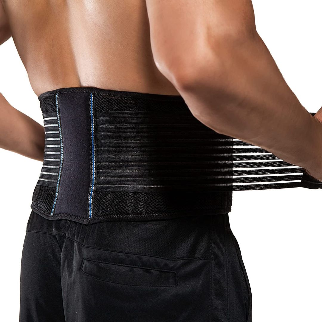 BackGuard Premium Back Pain Support Belt | Targeted Compression Relief - for Lower Back Strain - Herniated Discs and Posture Improvement Bowlift