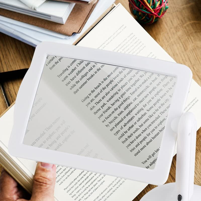 Hands-free desk magnifier with LED Bowlift