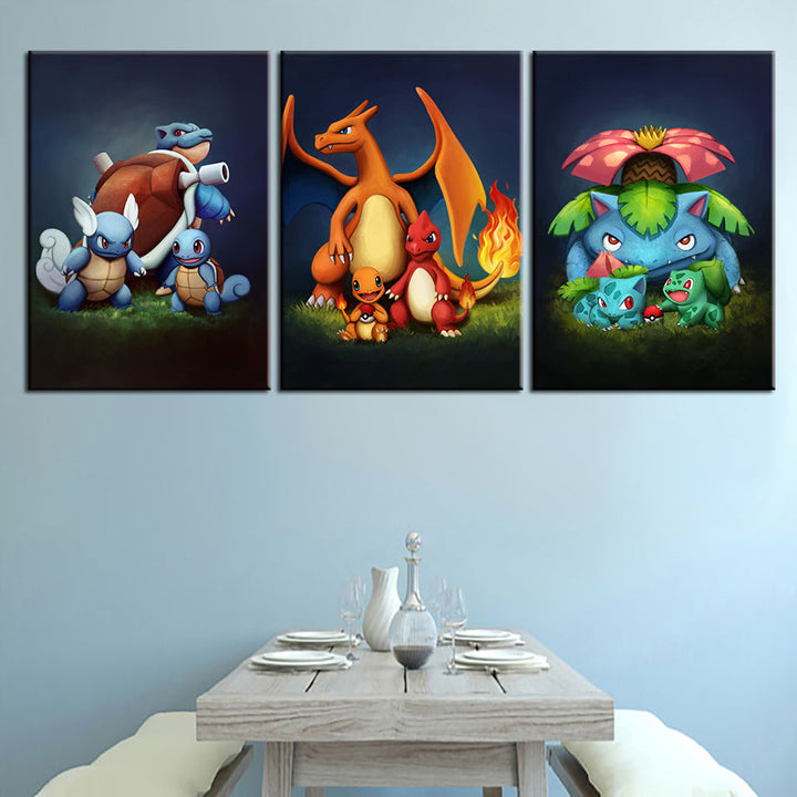 Dragon Team 3 Piece - Canvas Wall Art Painting | Bowlift