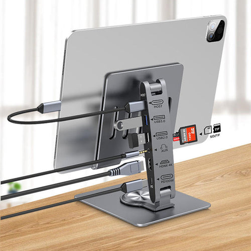 BowLift | 8-Port Hub Extension Foldable Adjustable Aluminum Alloy Stand