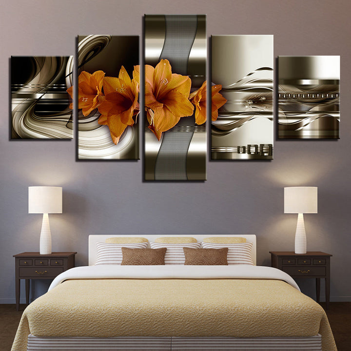 Desaturated Amaryllis 5 Piece - Canvas Wall Art Painting | Bowlift