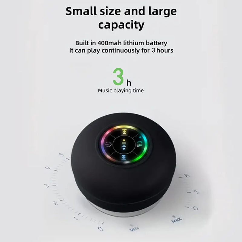 Mini Bluetooth Shower Speaker With LED Light | Bowlift