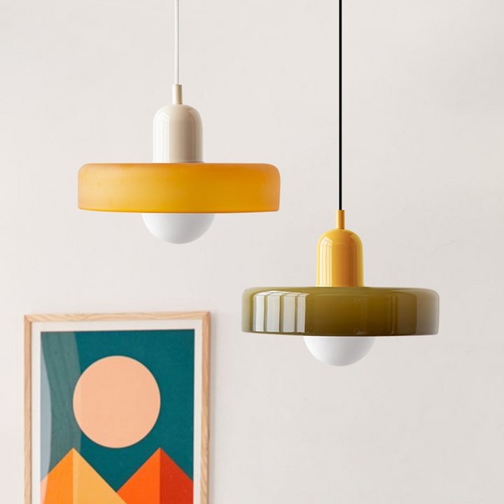 BowLift | Scandi Bauhaus Pendant Light – Stylish Orange Ceiling Lamp for Contemporary Spaces