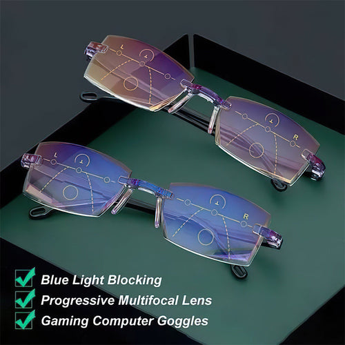 BowLift | 2024 new high hardness anti-blue light sapphire reading glasses dual focus intelligent reading glasses