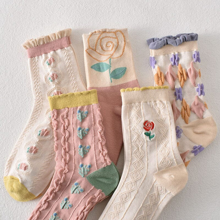 BowLift | Women's Floral Cotton Socks (10 Pairs)