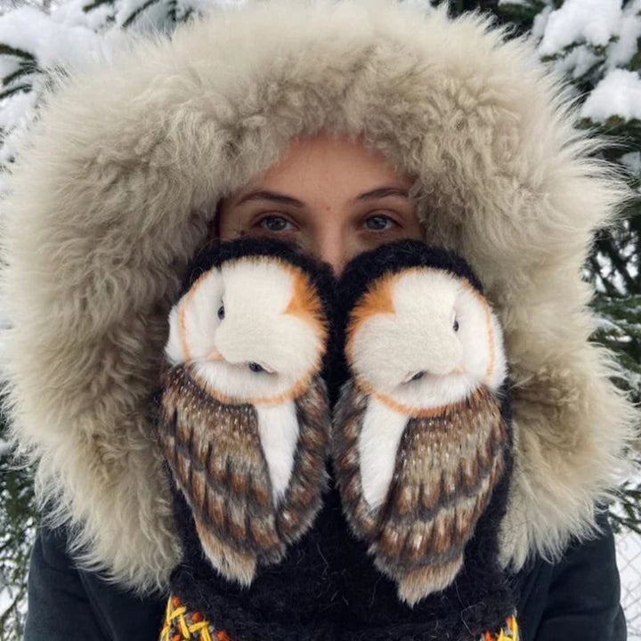 Nordic Gloves hand-knit with owls | Bowlift