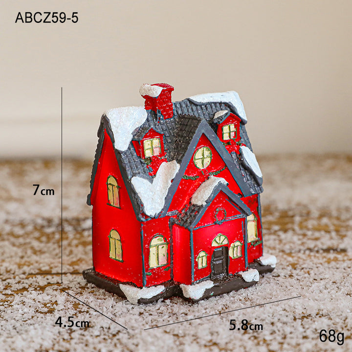 Illuminated Christmas house made of resin