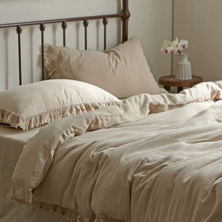 Cotton bedding set, double gaze, French style