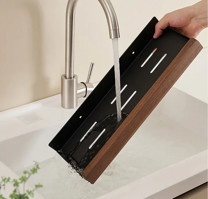 CulinaWood Kitchen Wall Shelf Bowlift