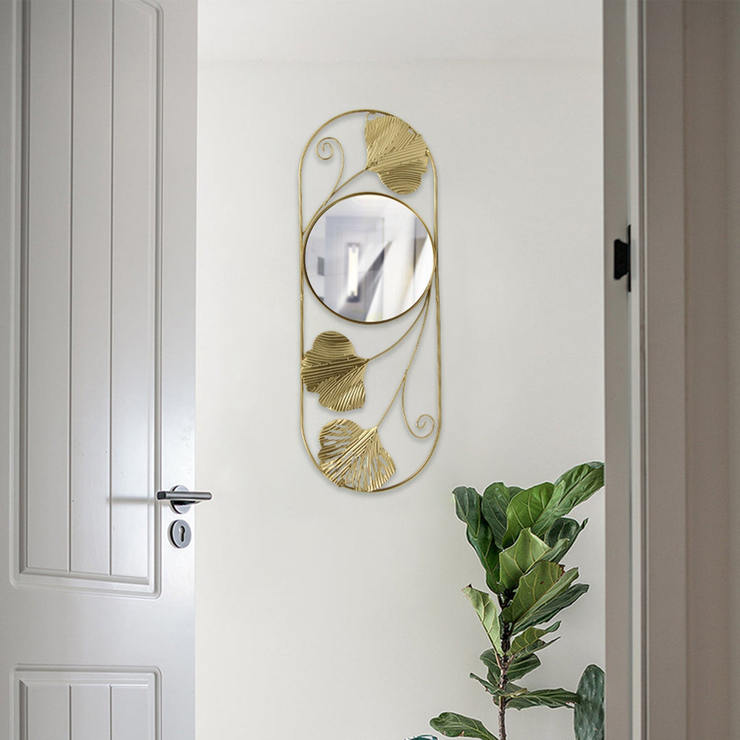 BowLift | Elegant Metal Ginkgo Leaf Wall Mirror