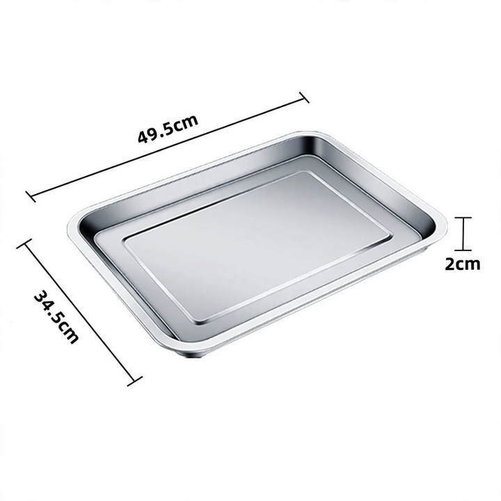 Stainless steel serving tray, square