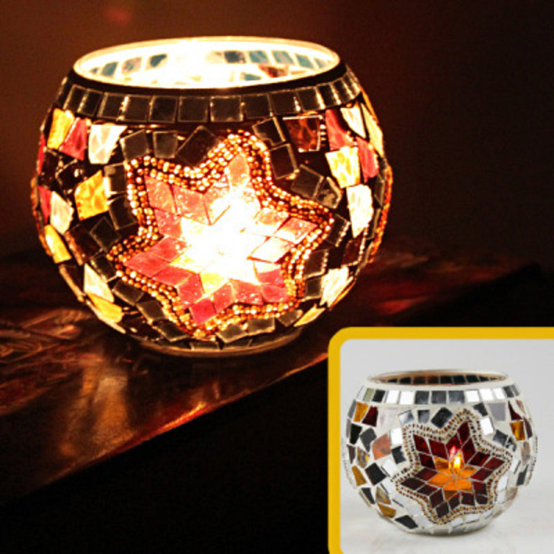 BowLift | European Retro Glass Mosaic Tealight Holder