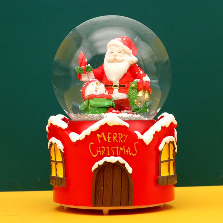 Christmas music box snow globe with music and light