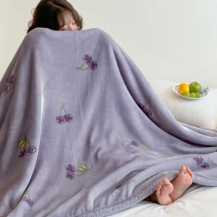 Wool blanket made of raschel, double-layered, usable on both sides