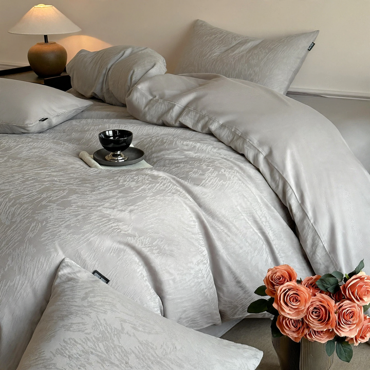 Cotton bedding set, long pile, floral pattern