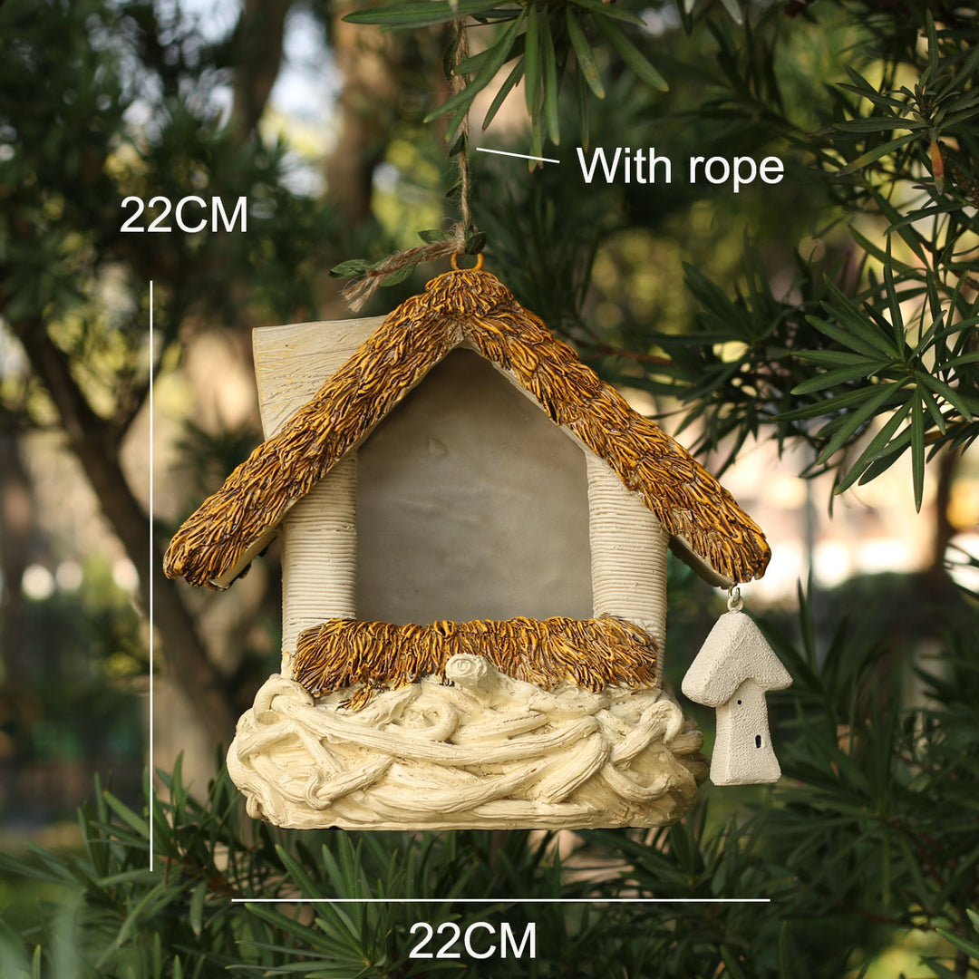 Decorative birdhouse hangers for the garden