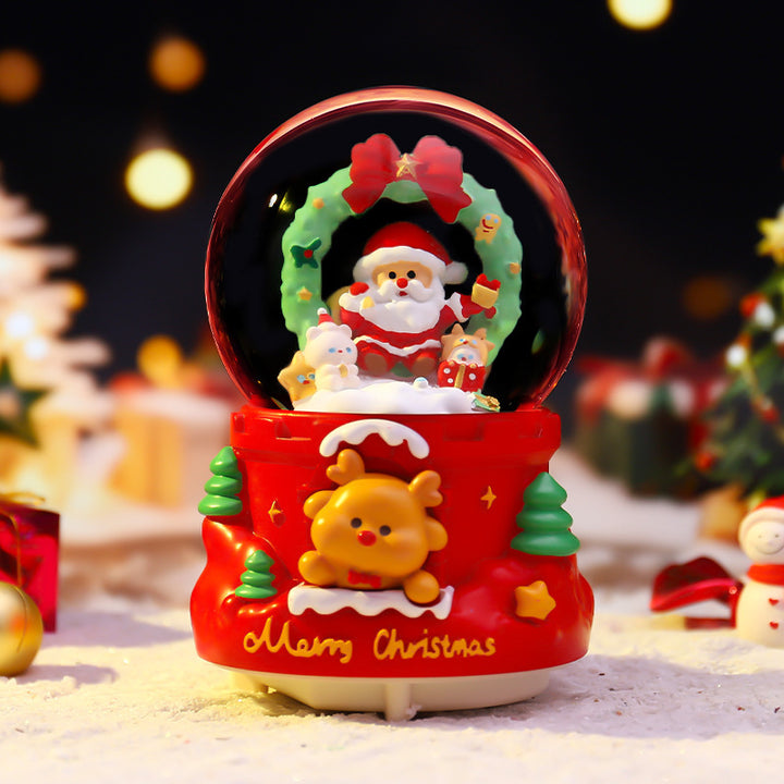 Christmas music box with glass ball and light effects