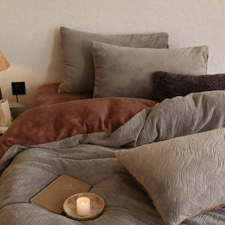 Milk fiber bedding set, 4-piece, winter, textured