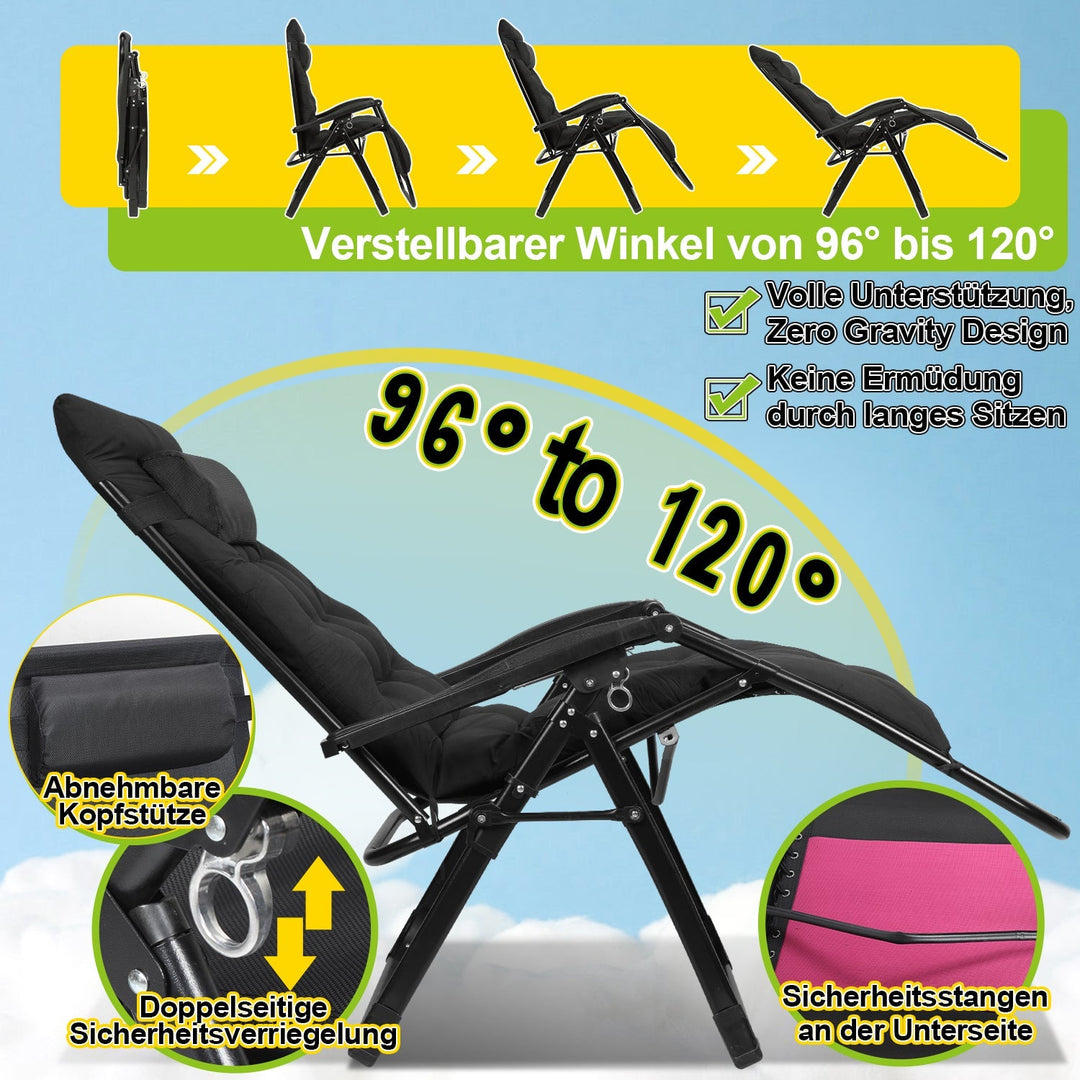 Sun Lounger Folding Deck Chair up to 200kg | Bowlift
