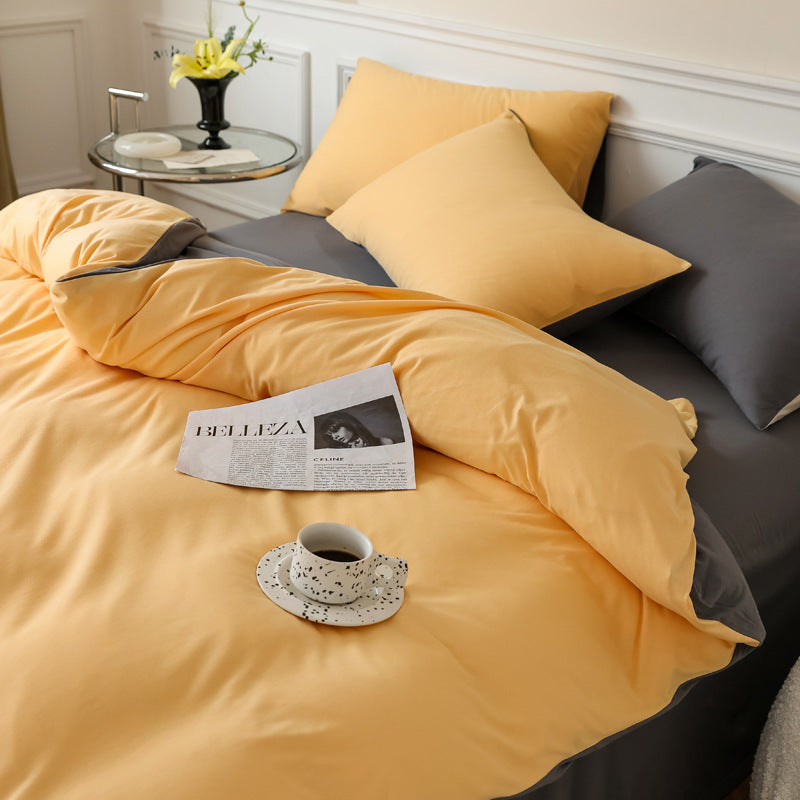 Jersey-Cotton Bedding Set, 4-piece, soft