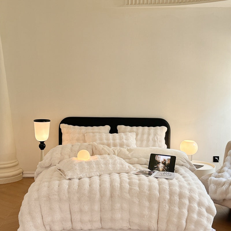 Milk fiber fleece duvet cover set, extra warm