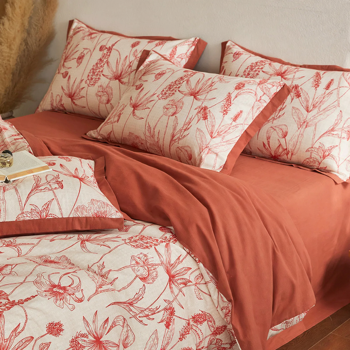 Cotton bedding set, 4-piece, American vintage style