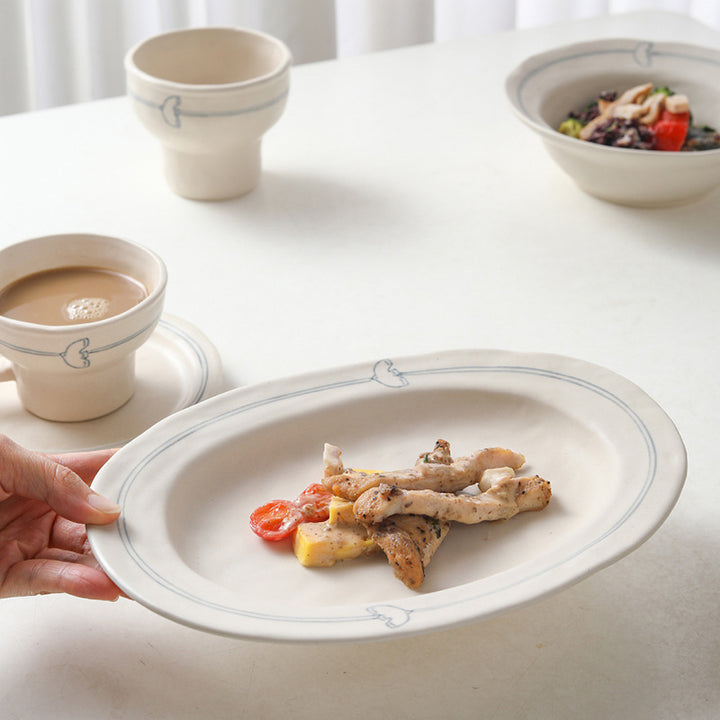 Vintage ceramic dish set, rustic design