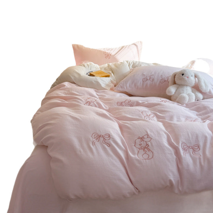Super soft cotton muslin bedding set, double layer