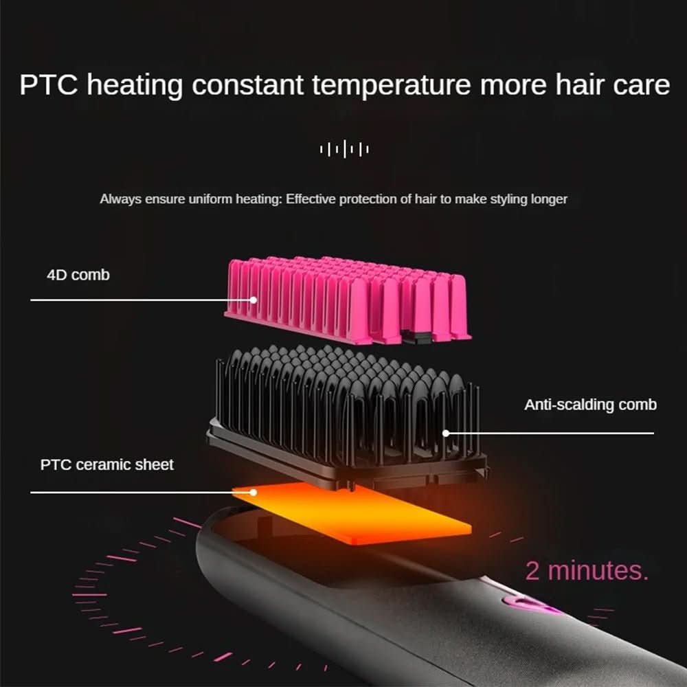 BowLift | Cordless straightening brush styler for straight hair everywhere
