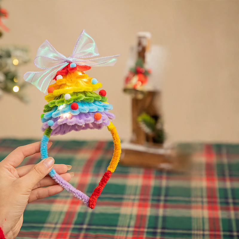 DIY Christmas Tree Table Decoration made of Bendable Plush