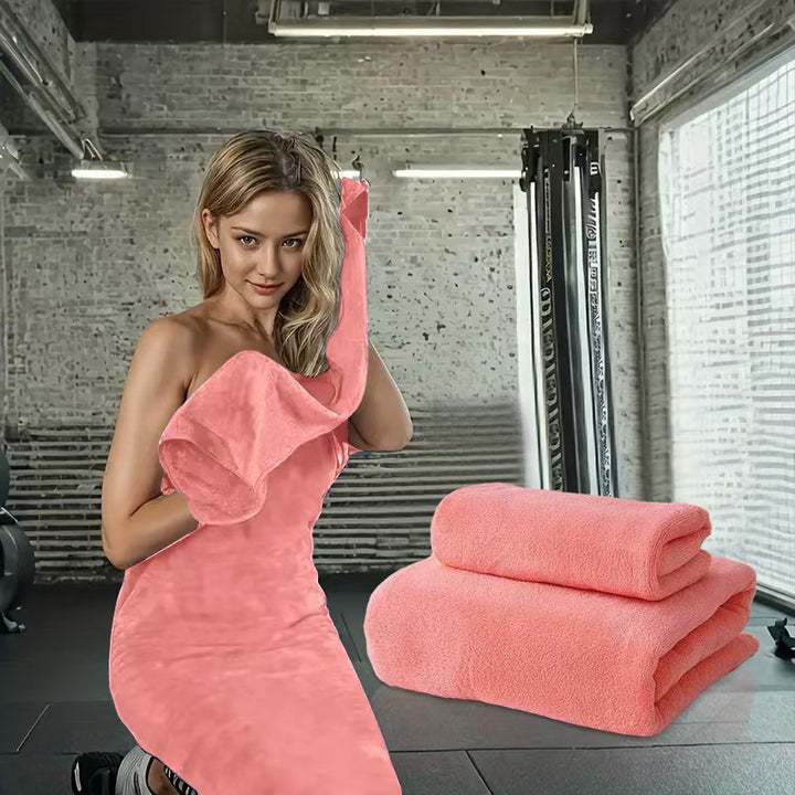 Coral fleece towel and bath towel set