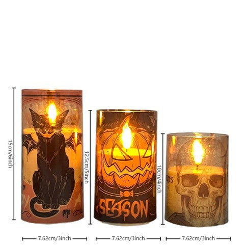 LED Candle Set with Flame Effect for Festive Decoration