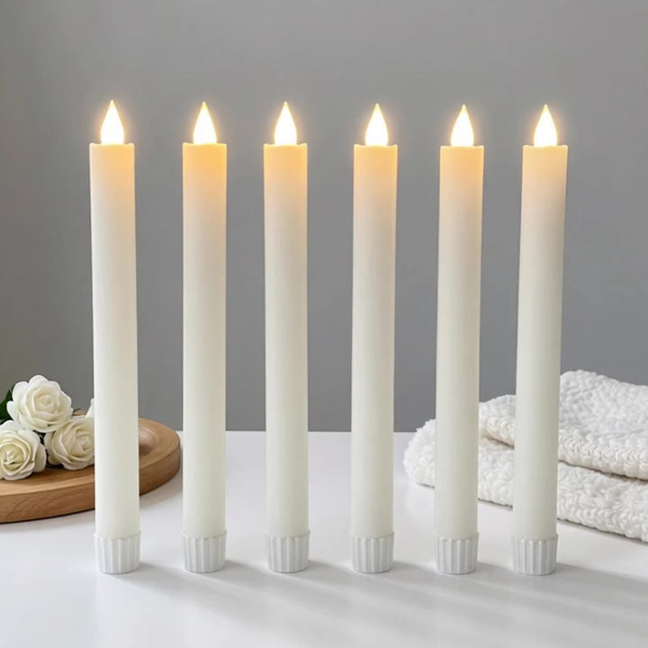 LED Taper Candles Set, 6 pieces, with remote control