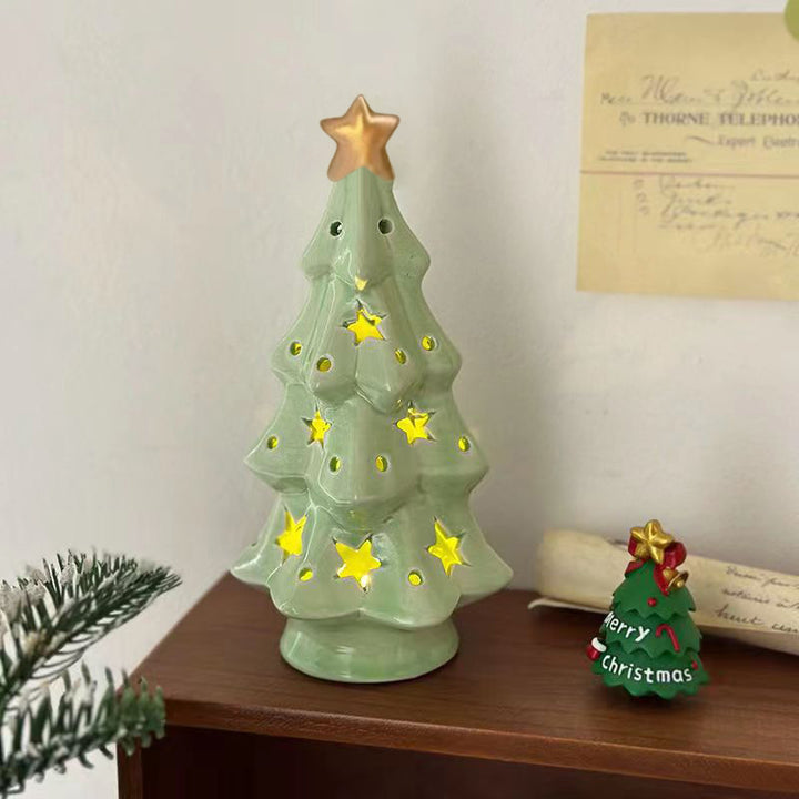 Decorative ceramic Christmas tree light