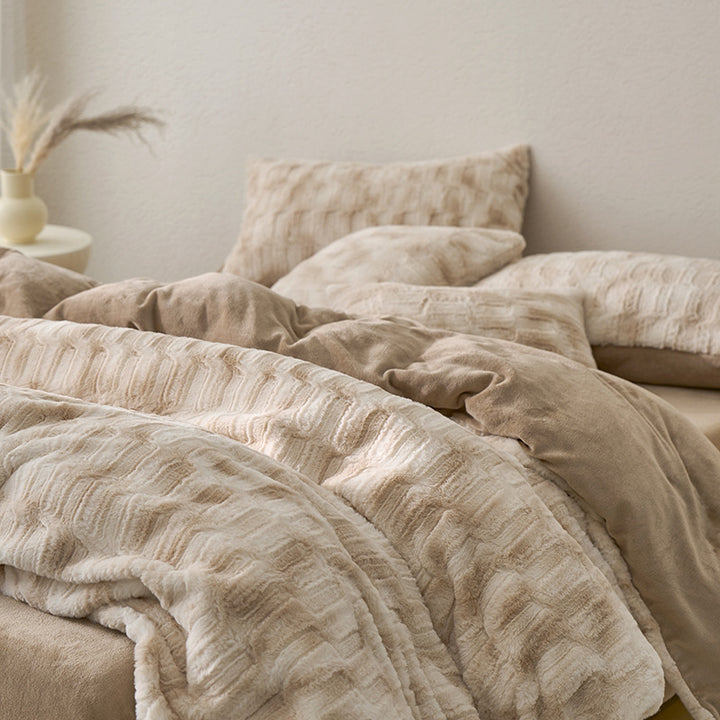 Milk fiber fleece duvet cover set, extra warm
