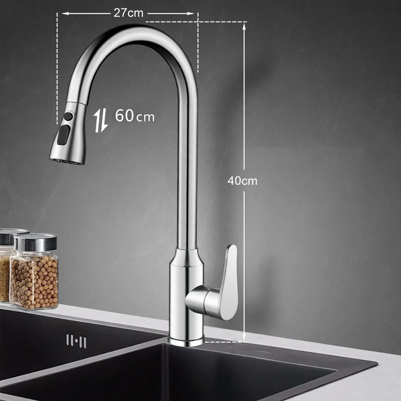 Pull-out kitchen faucet with ceramic valve