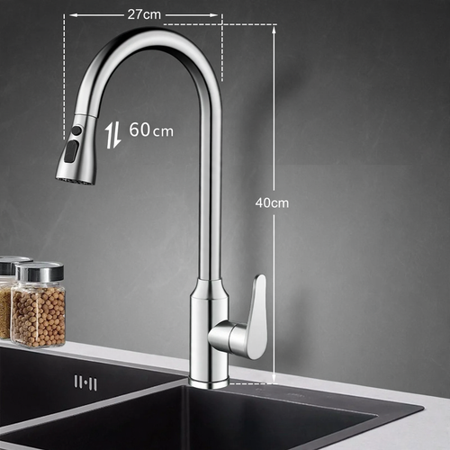 Pull-out kitchen faucet with ceramic valve