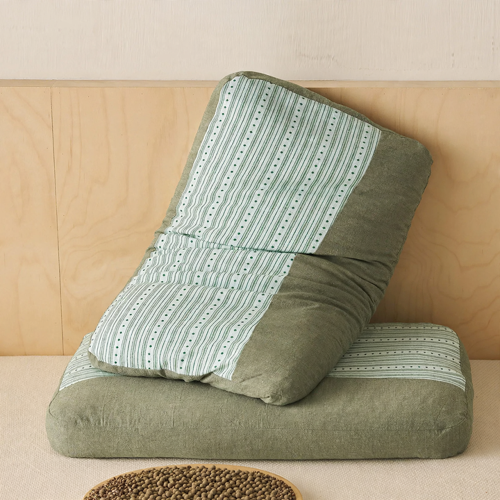 Cotton buckwheat hull pillow, rectangular