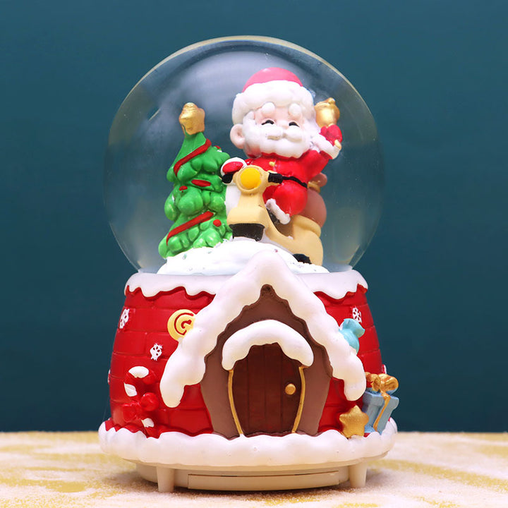 Christmas music box snow globe with music and light