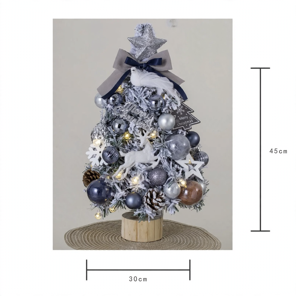 Mini Christmas Tree Set with LED Lighting, 50 cm