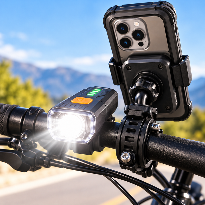 USB Rechargeable Front Bike Light with Silicone Quick-Release Mount Bowlift