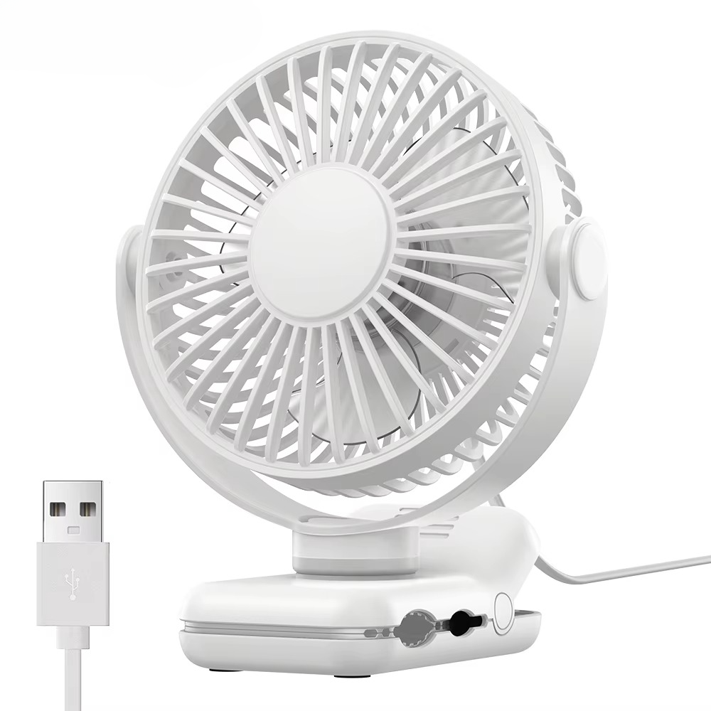 BowLift | USB Clip-On Desk Fan with Quiet Brushless Motor and Strong Clamp – Portable Mini Personal Cooling Fan