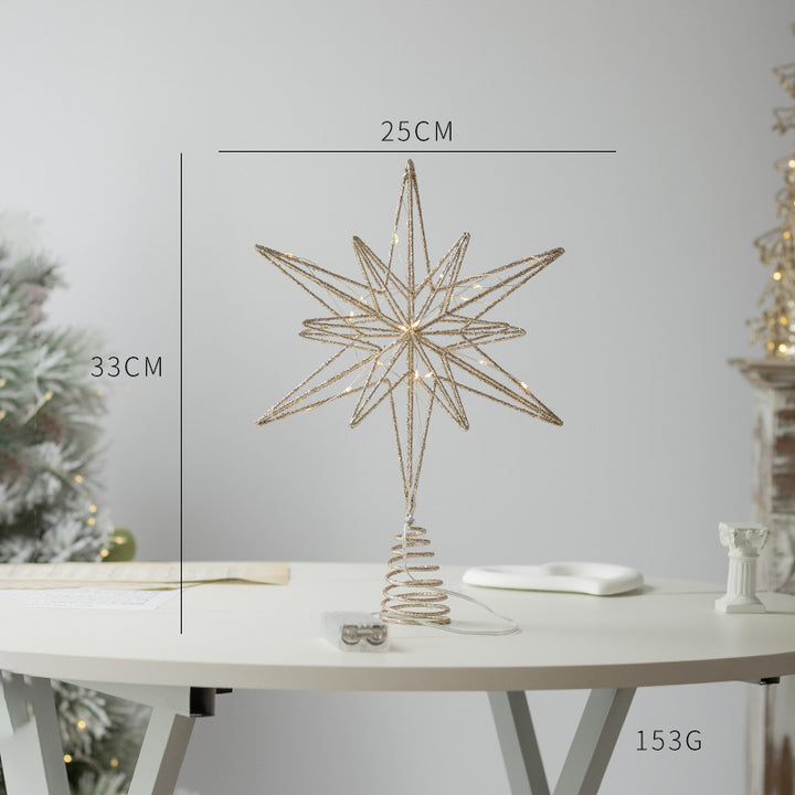 Illuminated Christmas tree top star made of iron