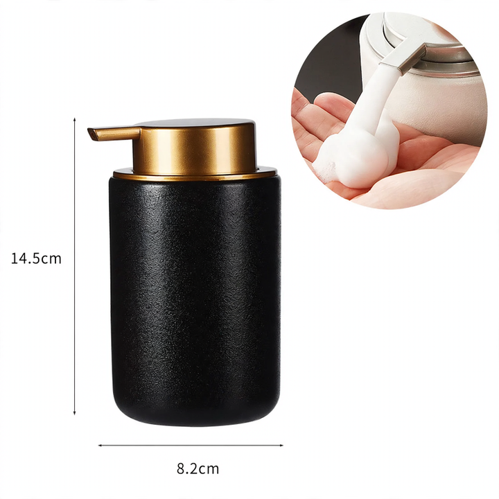 Ceramic soap dispenser with pump