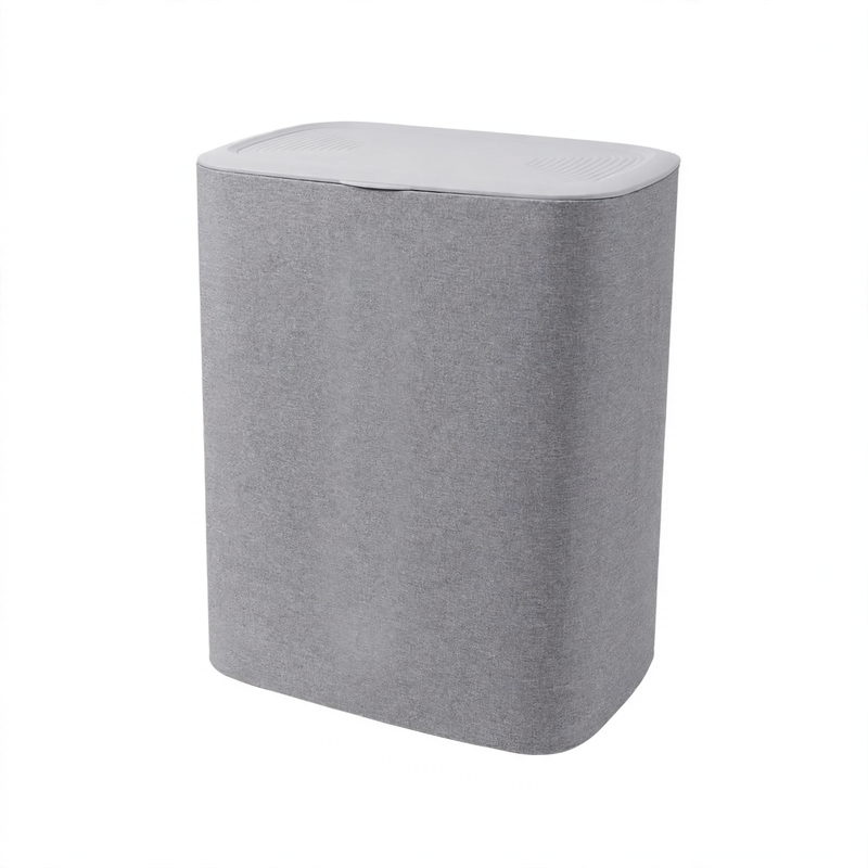 Collapsible laundry basket with lid and handle