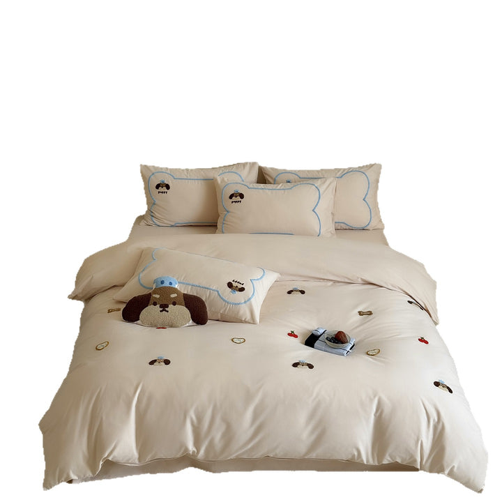 Cotton bedding set with cartoon motif, 4-piece