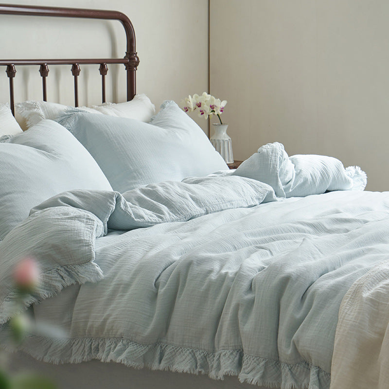 Cotton bedding set, double gaze, French style
