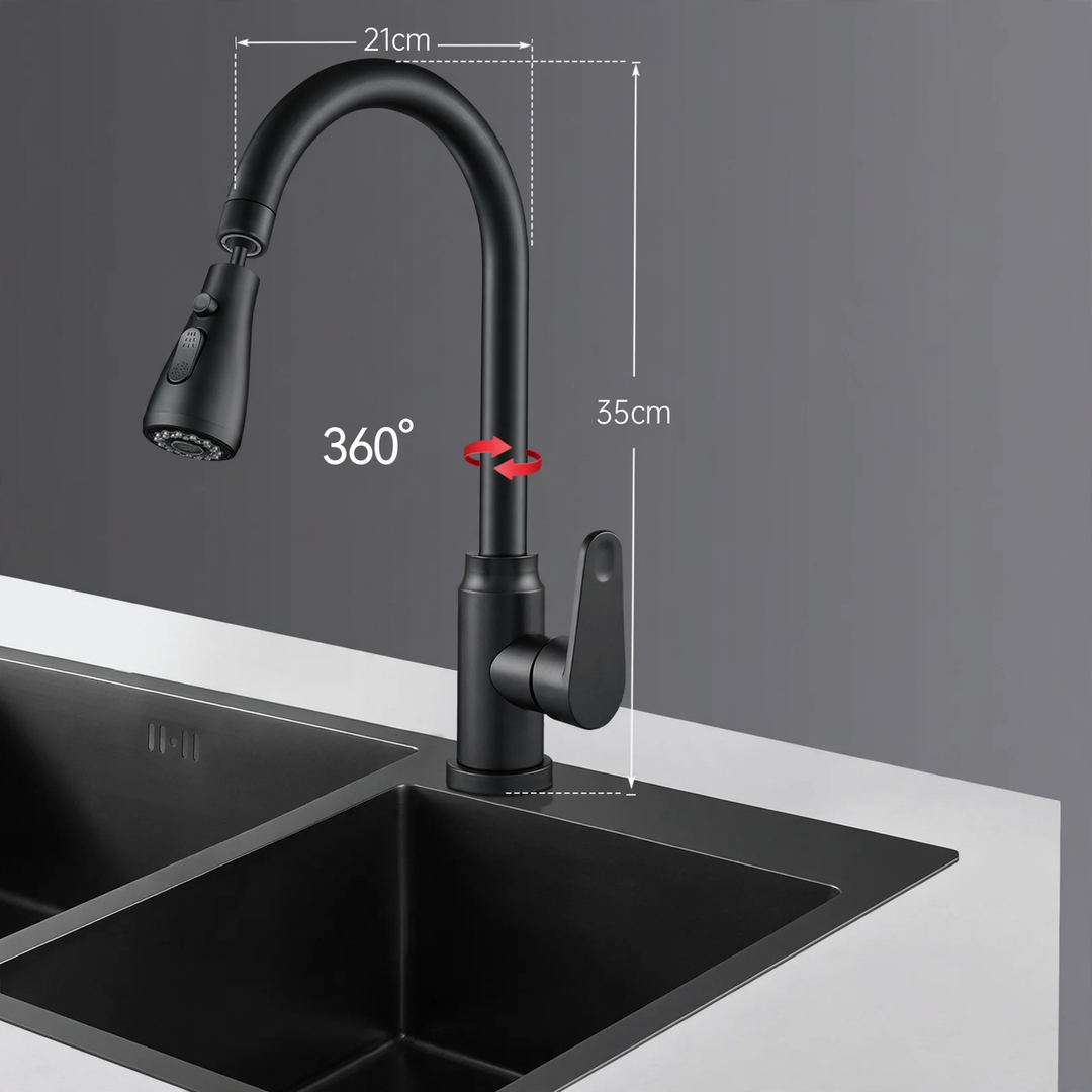 Pull-out kitchen faucet with ceramic valve