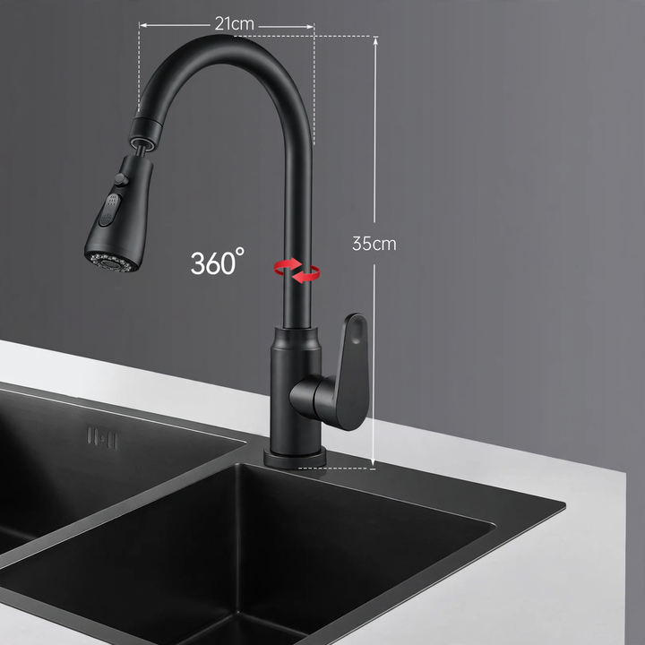 Pull-out kitchen faucet with ceramic valve
