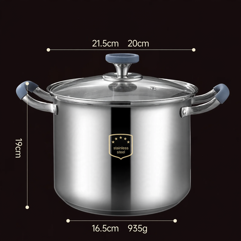 Stainless Steel Soup Pot 24 cm with Glass Lid